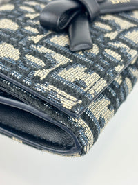 Dior Promenade Glycine Wallet Blue Dior Oblique Jacquard
