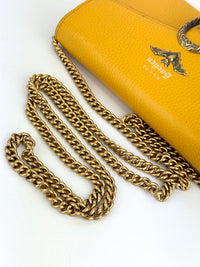 521550 Mustard Yellow Garden Series Bat Dionysus Wallet on Chain - Glampot