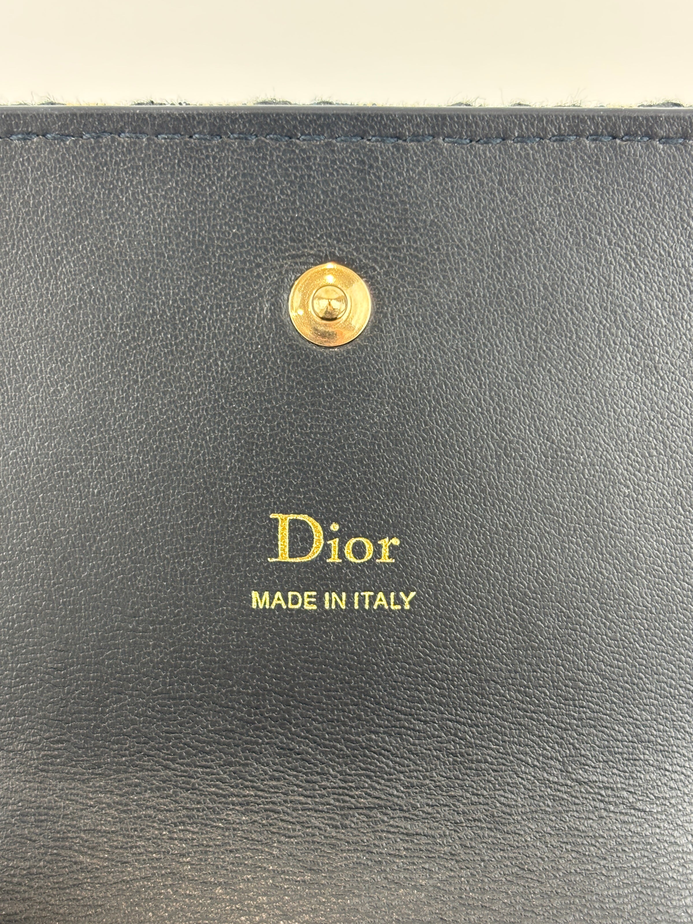 Dior Promenade Glycine Wallet Blue Dior Oblique Jacquard