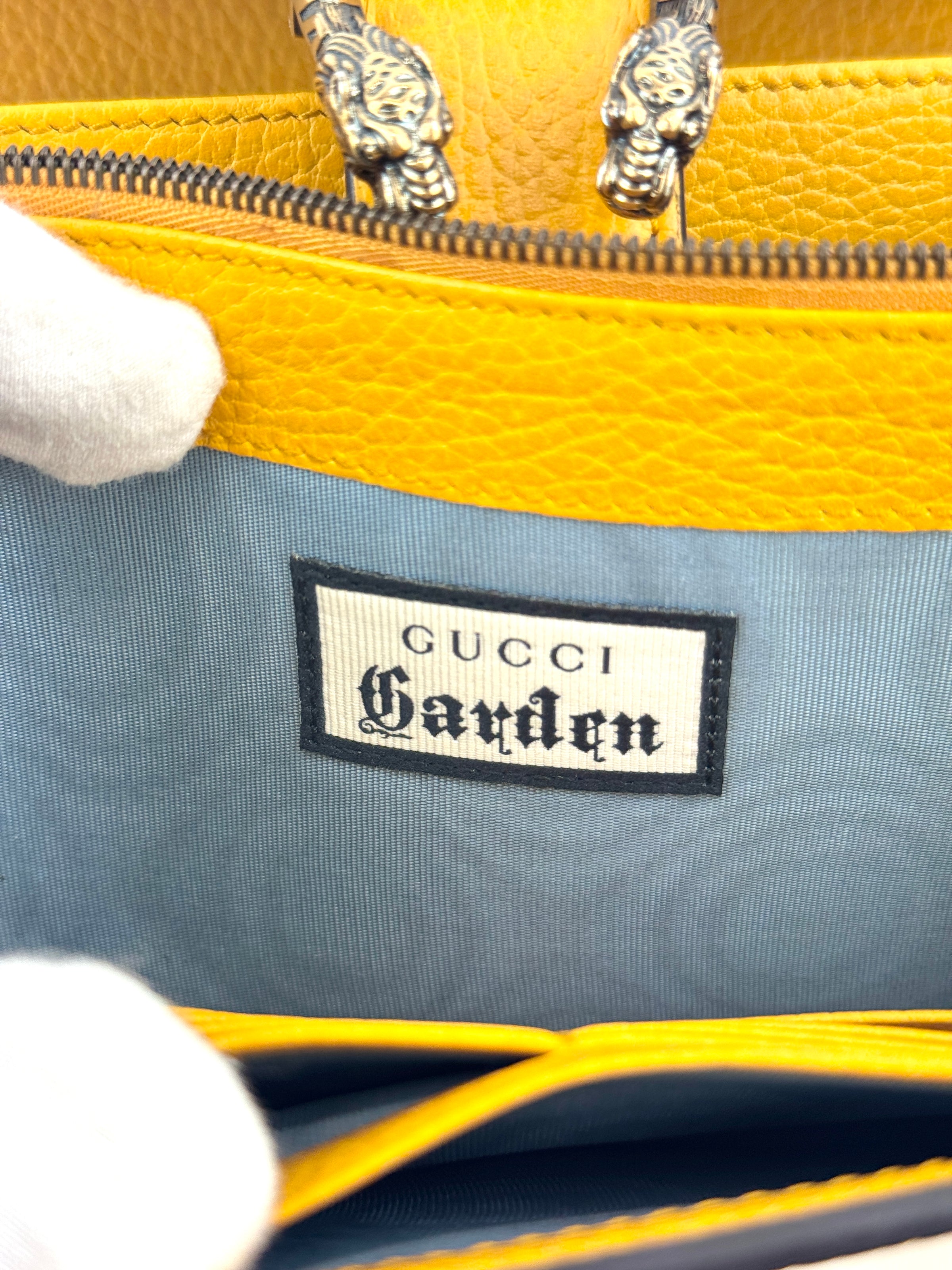 521550 Mustard Yellow Garden Series Bat Dionysus Wallet on Chain - Glampot