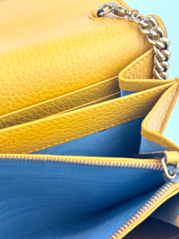 521550 Mustard Yellow Garden Series Bat Dionysus Wallet on Chain - Glampot