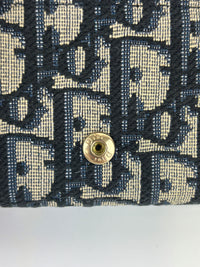 Dior Promenade Glycine Wallet Blue Dior Oblique Jacquard