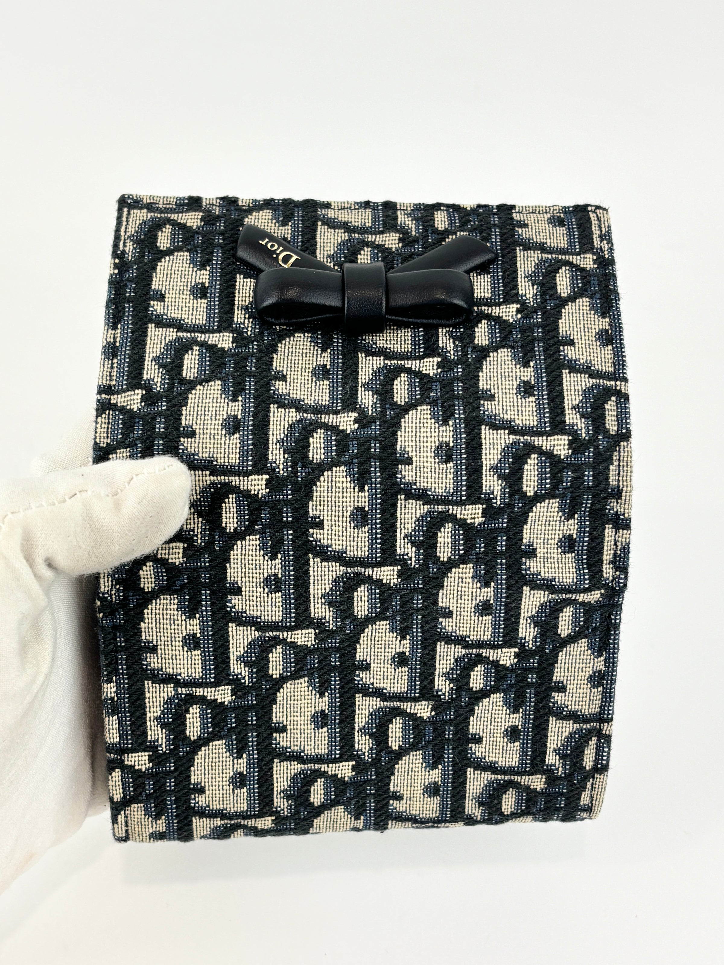 Dior Promenade Glycine Wallet Blue Dior Oblique Jacquard