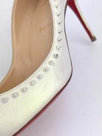 Anjalina 85 Pumps in Snow/ Clear Studs Size 39