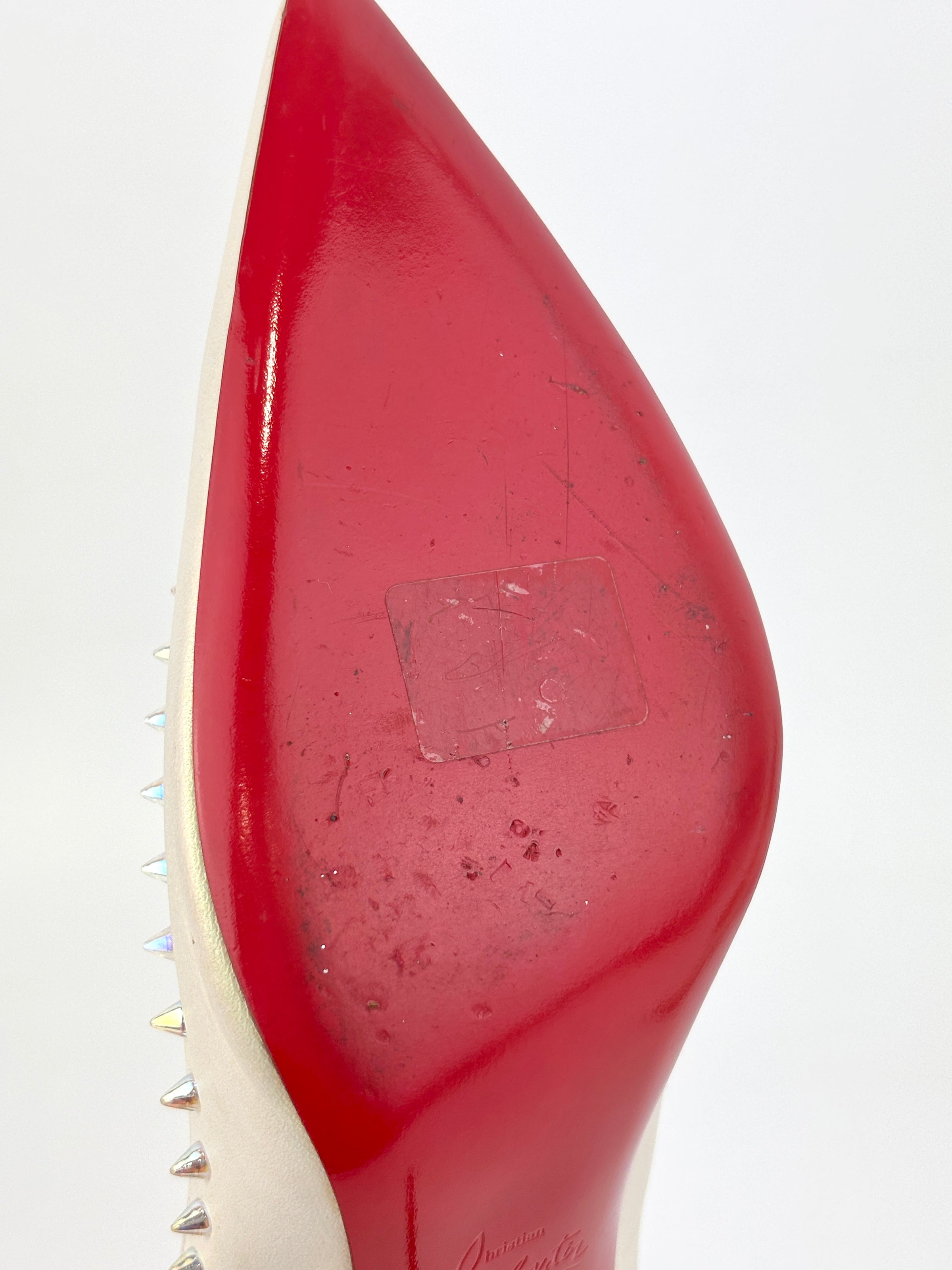 Anjalina 85 Pumps in Snow/ Clear Studs Size 39