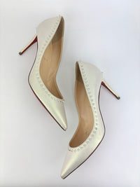 Anjalina 85 Pumps in Snow/ Clear Studs Size 39