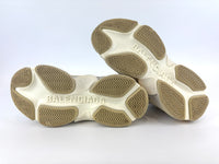 x Balenciaga Cream Floral Print Leather The Hacker Project Triple S Sneakers