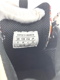 x Balenciaga Cream Floral Print Leather The Hacker Project Triple S Sneakers