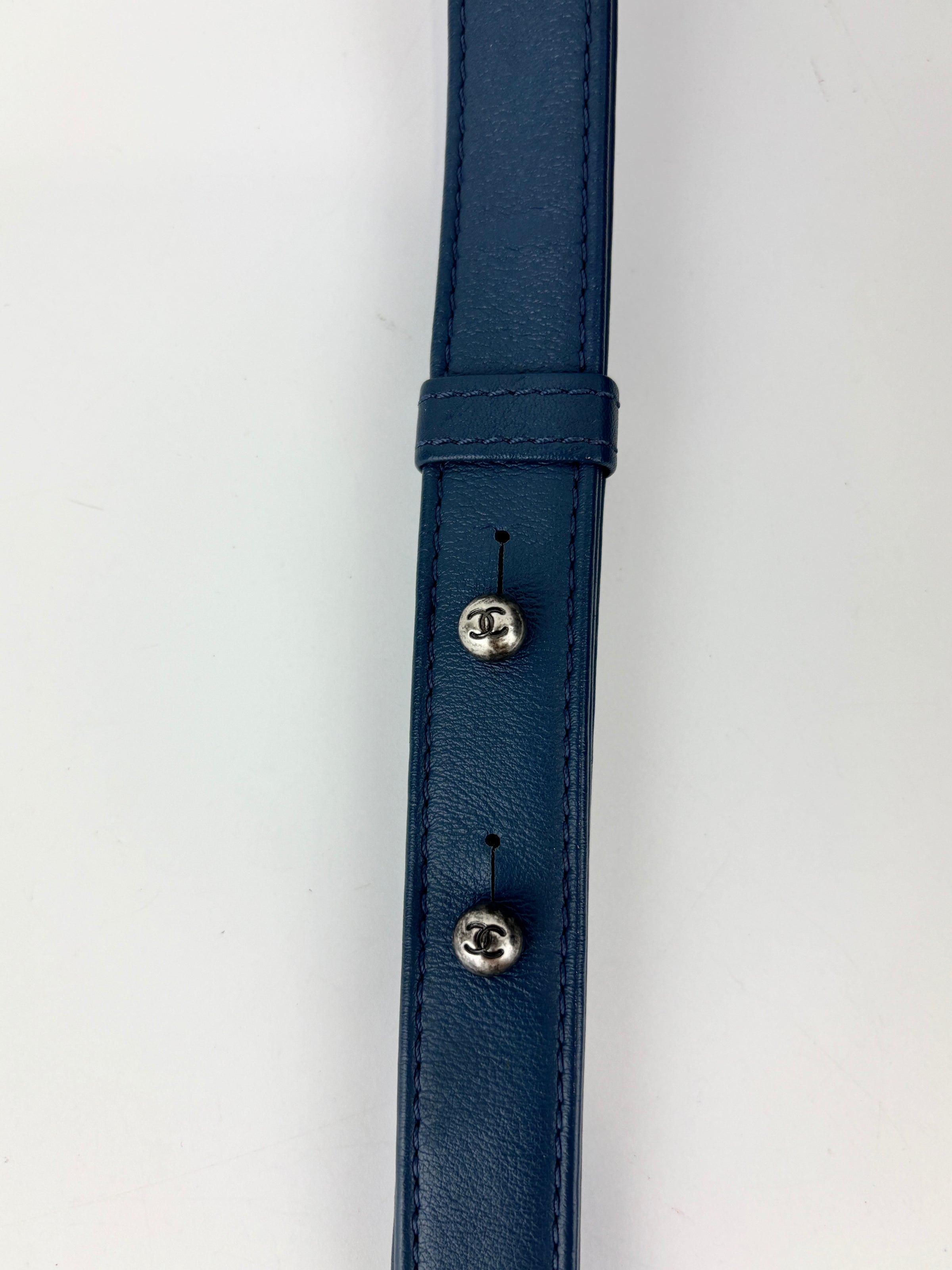 Chanel Old Medium Boy in Blue Quilted Lambskin
