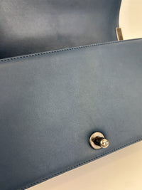 Chanel Old Medium Boy in Blue Quilted Lambskin