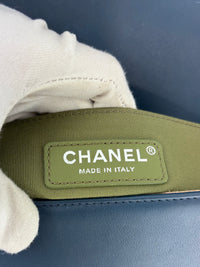 Chanel Old Medium Boy in Blue Quilted Lambskin
