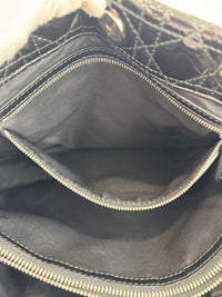 Large Patent Cannage Lady Dior Soft Shopping Tote Black SHW