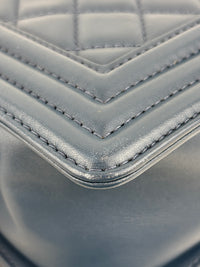 Chanel Old Medium Boy in Blue Quilted Lambskin