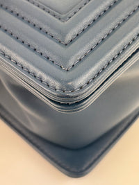 Chanel Old Medium Boy in Blue Quilted Lambskin