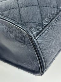 Saint Laurent Medium Envelope Bag in Navy Grain De Poudre SHW