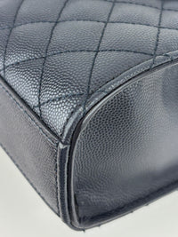 Saint Laurent Medium Envelope Bag in Navy Grain De Poudre SHW