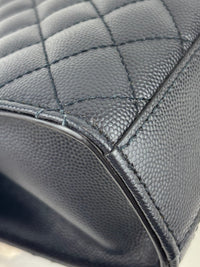 Saint Laurent Medium Envelope Bag in Navy Grain De Poudre SHW