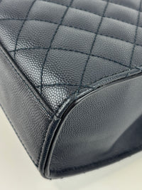 Saint Laurent Medium Envelope Bag in Navy Grain De Poudre SHW