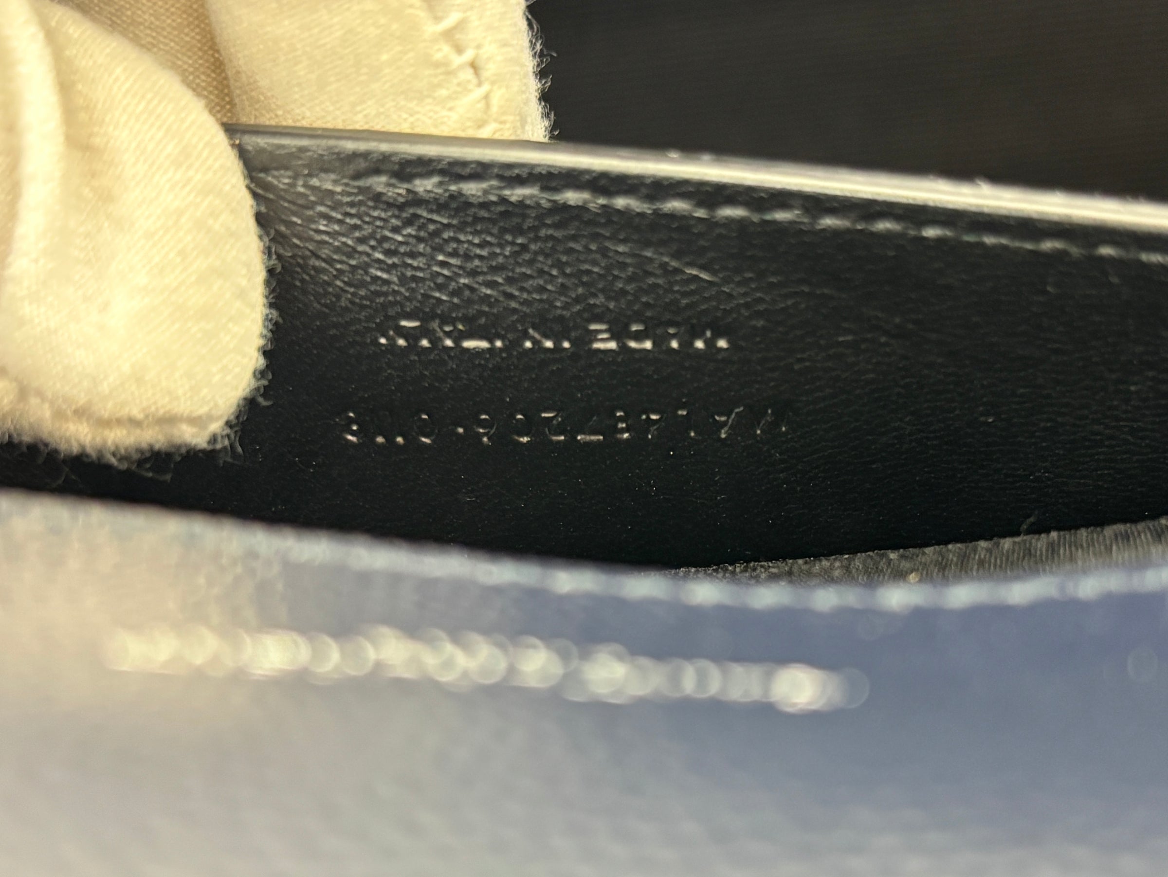 Saint Laurent Medium Envelope Bag in Navy Grain De Poudre SHW