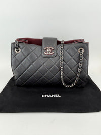 Chanel Paris Salzburg Large CC Accordion Shopping Tote in Black Caviar RHW