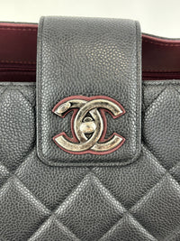 Chanel Paris Salzburg Large CC Accordion Shopping Tote in Black Caviar RHW