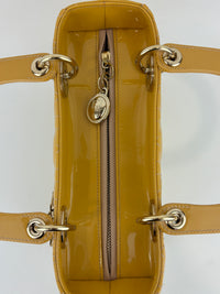 Dior Medium Lady Dior Patent Yellow GHW