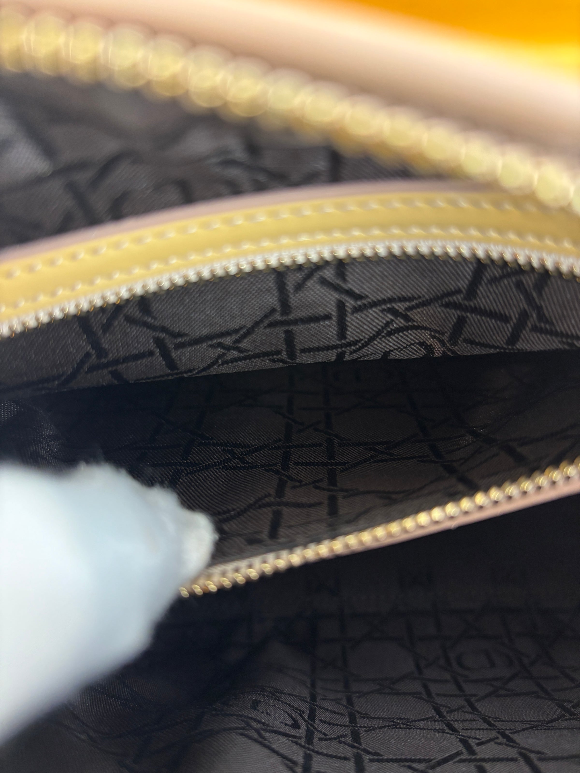 Dior Medium Lady Dior Patent Yellow GHW