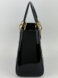Dior Medium Lady Dior Patent Black GHW
