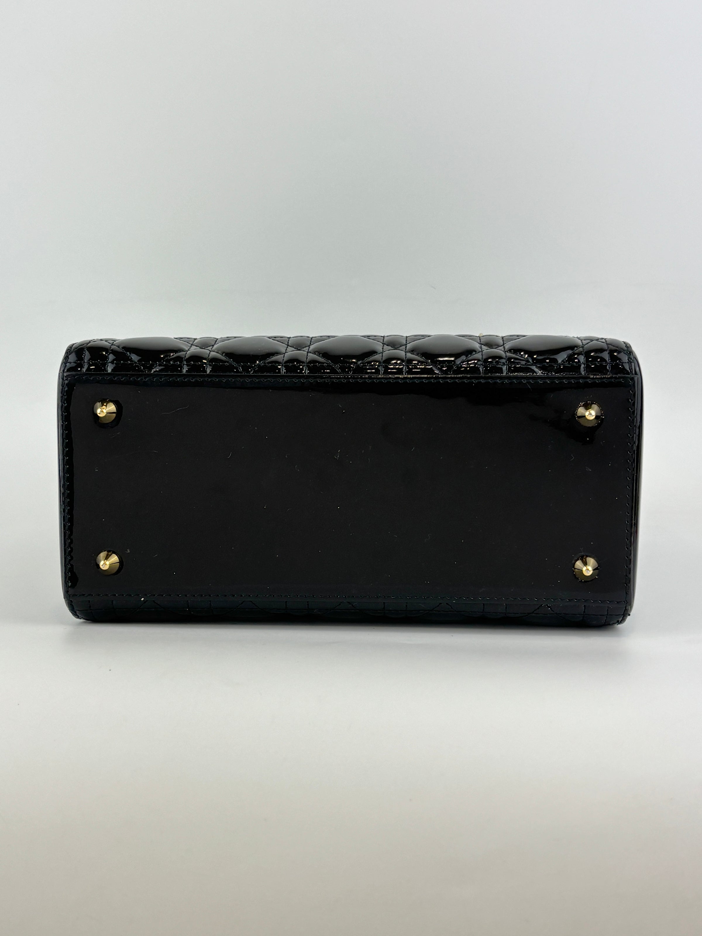 Dior Medium Lady Dior Patent Black GHW