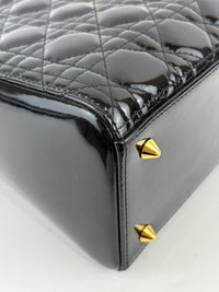 Dior Medium Lady Dior Patent Black GHW