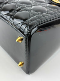 Dior Medium Lady Dior Patent Black GHW