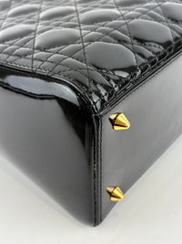 Dior Medium Lady Dior Patent Black GHW