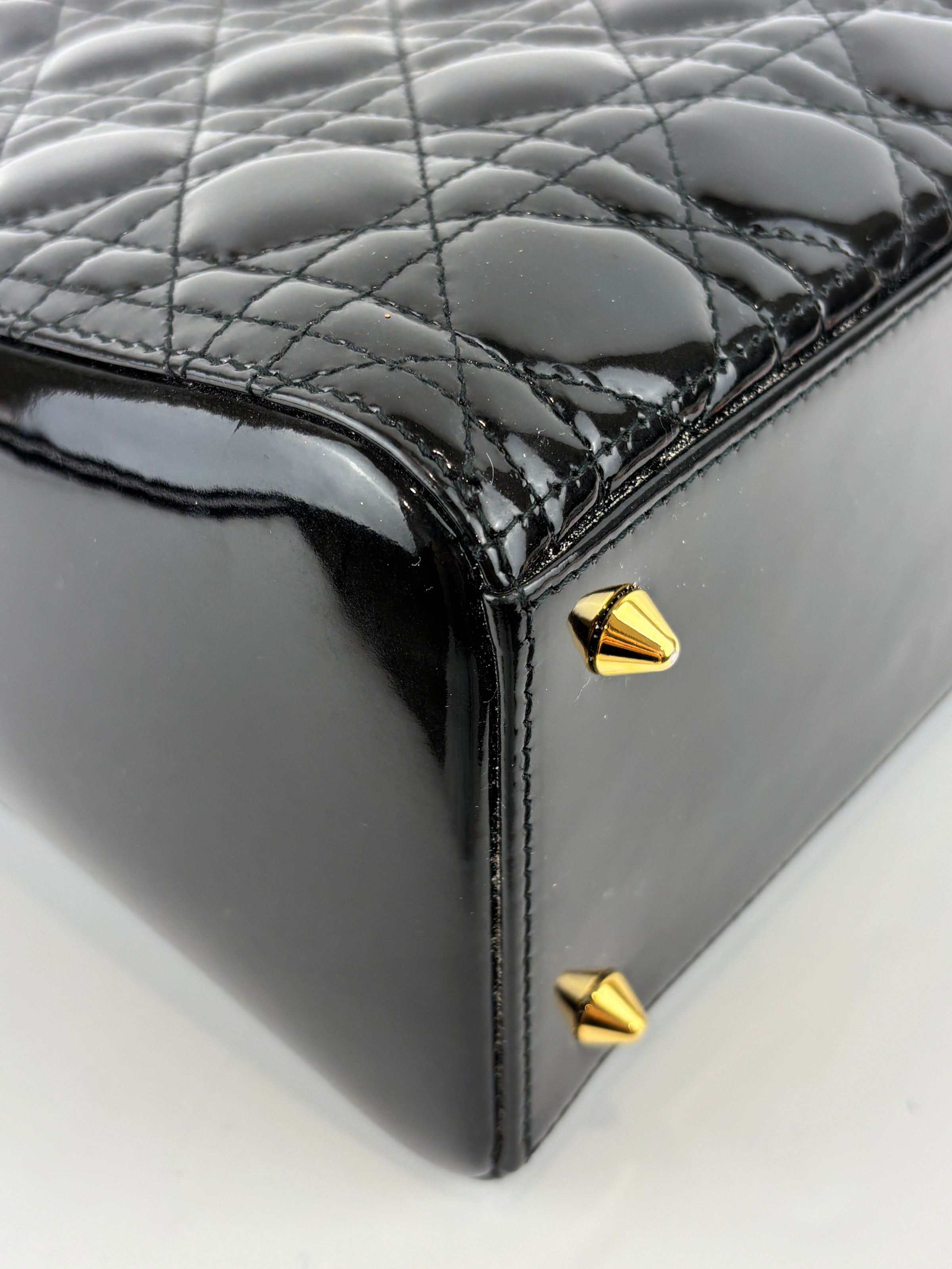 Dior Medium Lady Dior Patent Black GHW