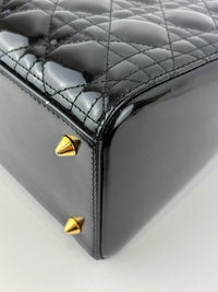 Dior Medium Lady Dior Patent Black GHW