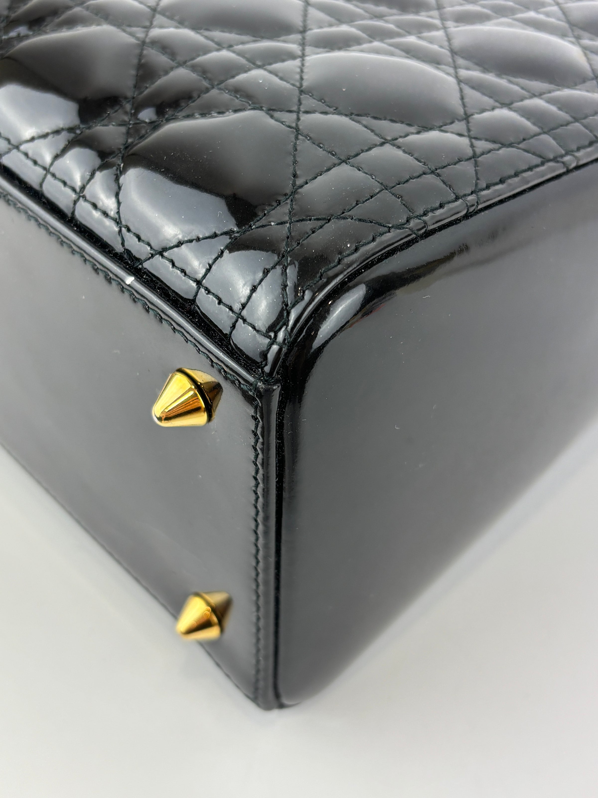 Dior Medium Lady Dior Patent Black GHW