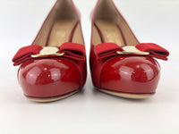 Vara Bow Pimpa in Rosso Patent Calfskin Size 8 - Glampot