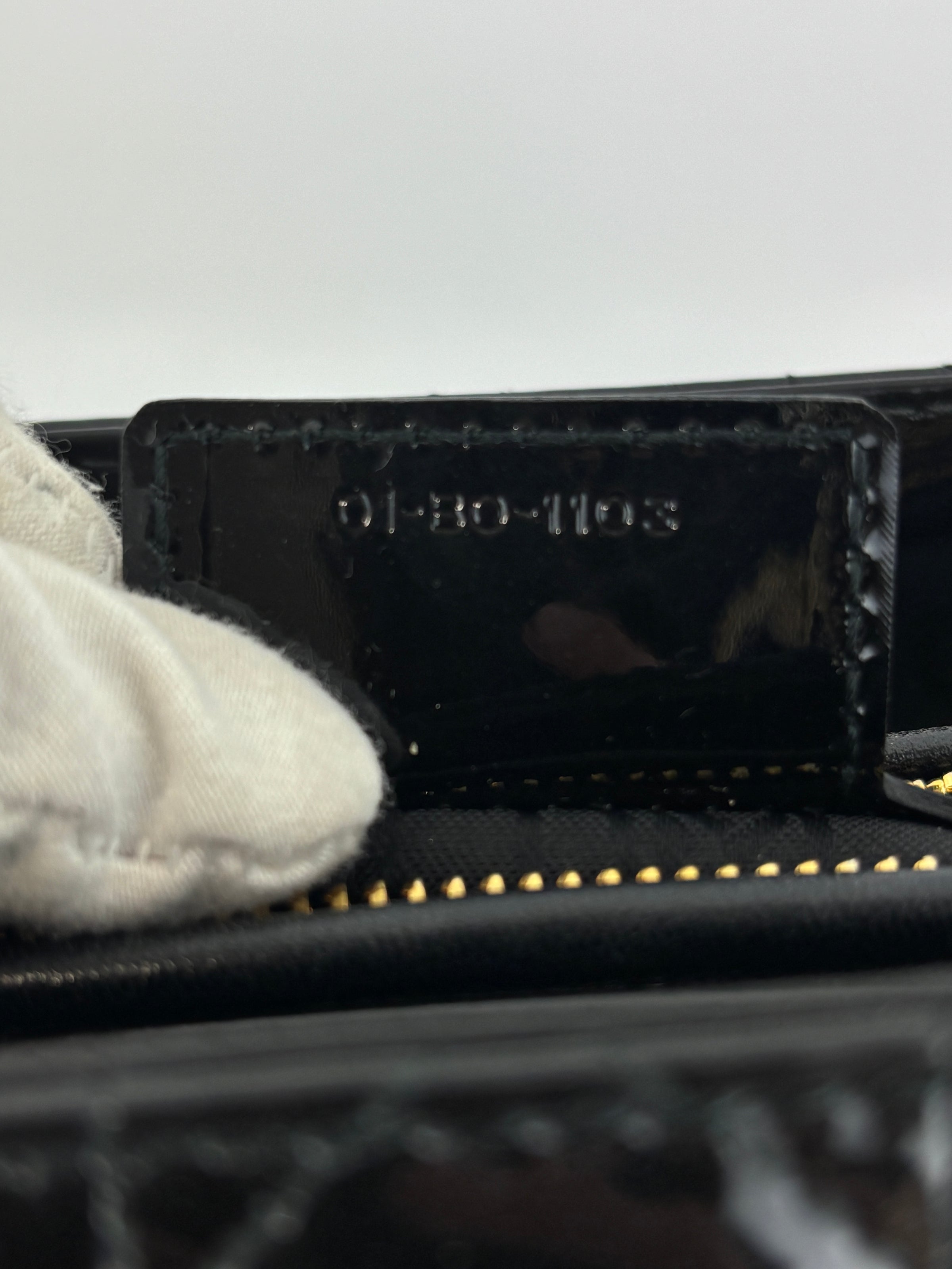 Dior Medium Lady Dior Patent Black GHW