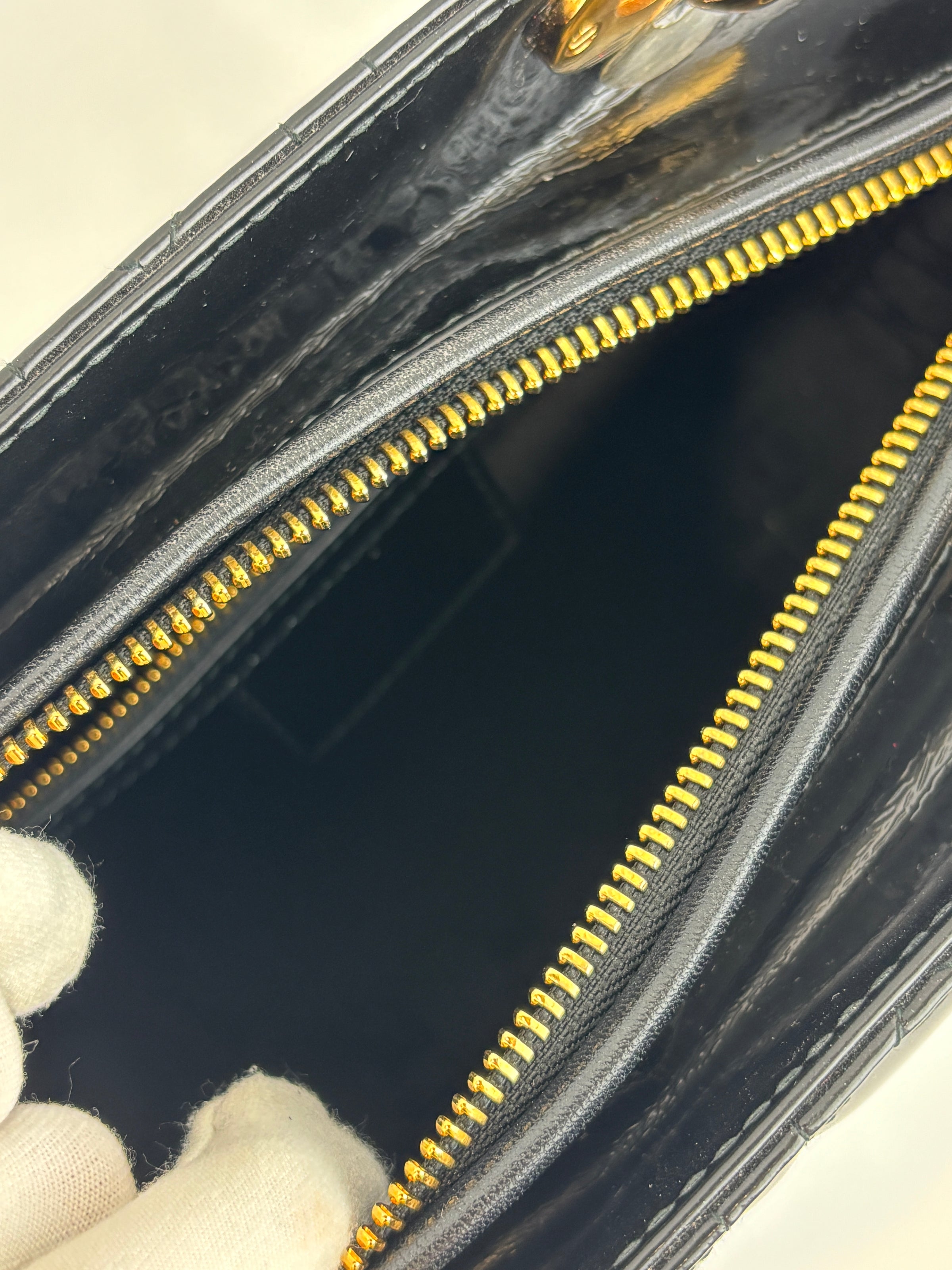 Dior Medium Lady Dior Patent Black GHW
