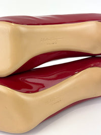 Vara Bow Pimpa in Rosso Patent Calfskin Size 8 - Glampot