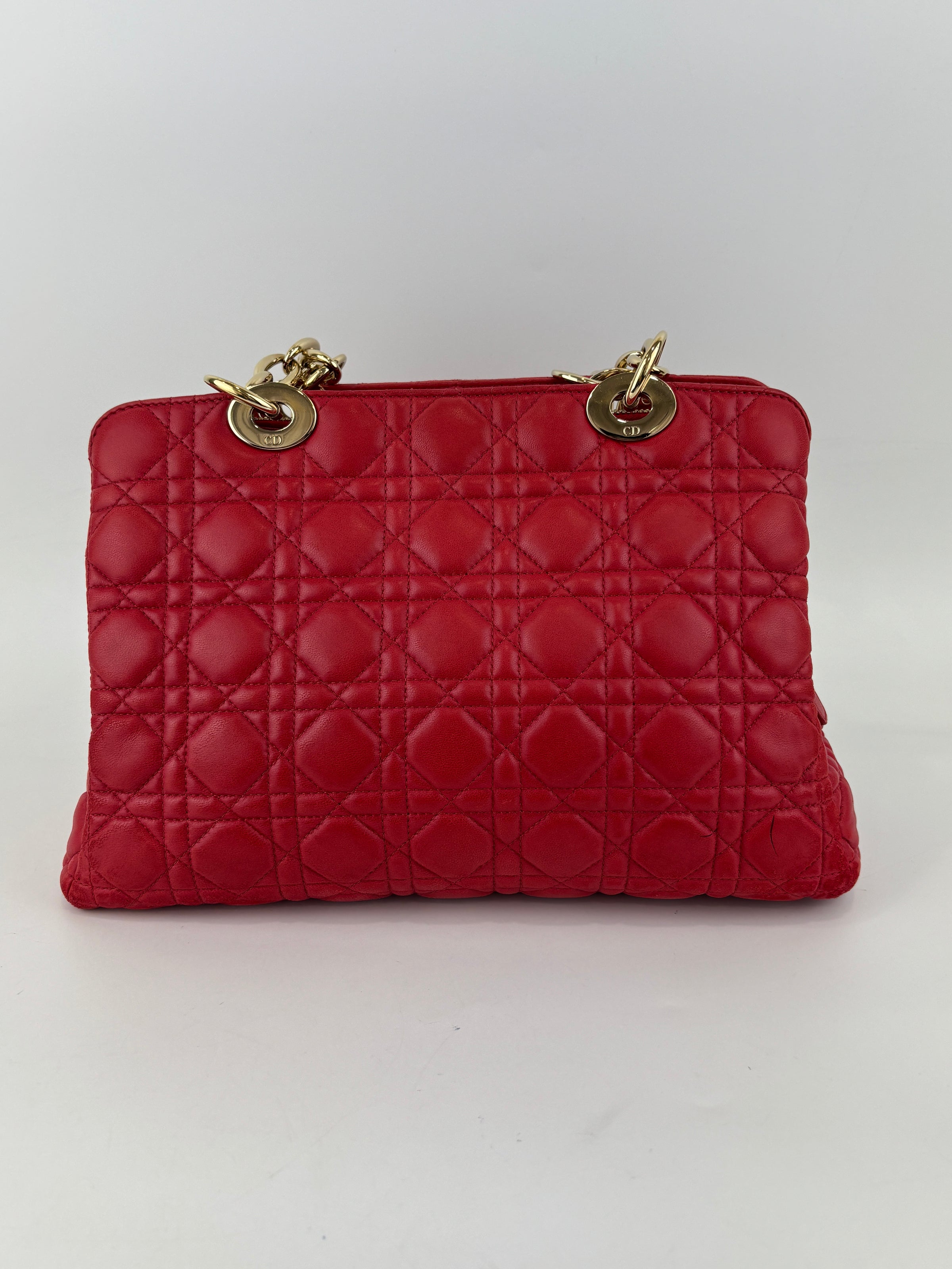 Dior Small Soft Shopping Tote Bag Red GHW