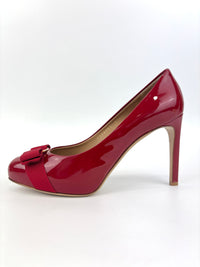 Vara Bow Pimpa in Rosso Patent Calfskin Size 8 - Glampot
