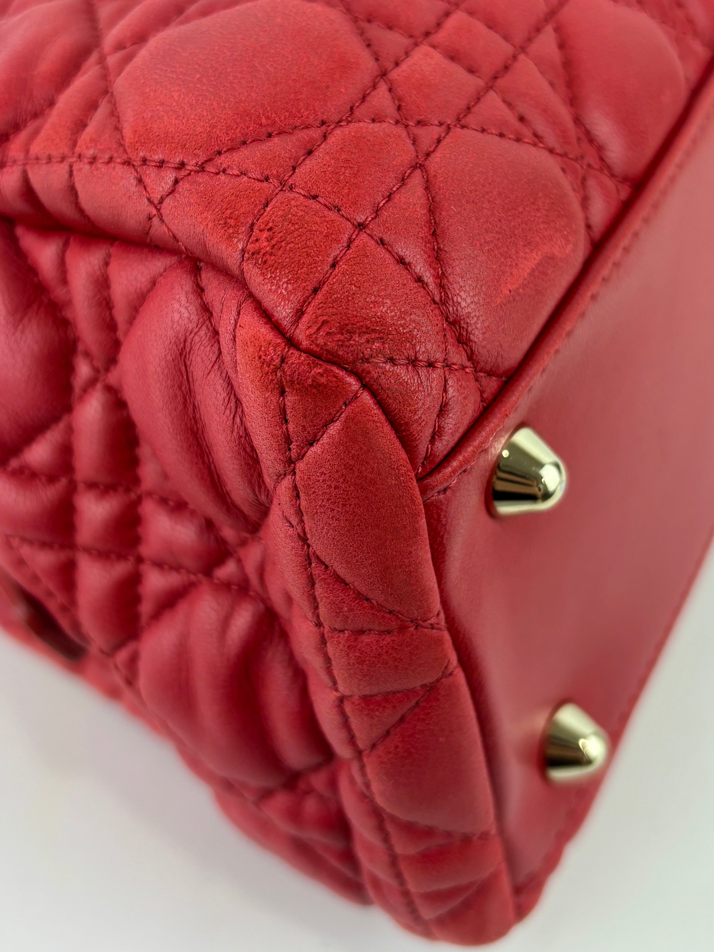 Dior Small Soft Shopping Tote Bag Red GHW