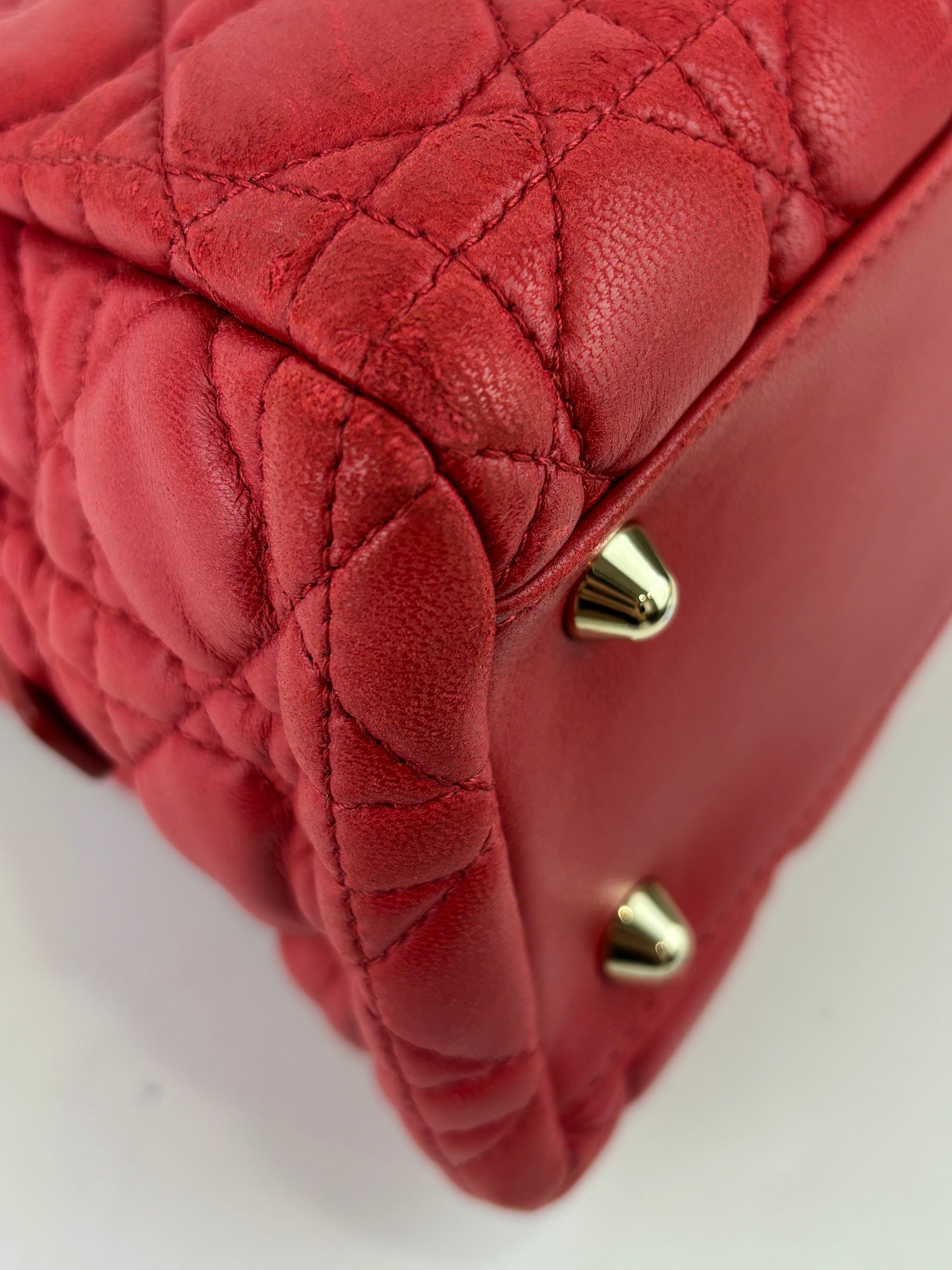 Dior Small Soft Shopping Tote Bag Red GHW