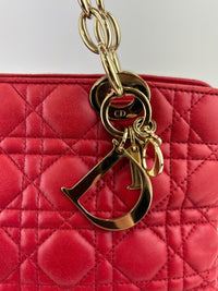 Dior Small Soft Shopping Tote Bag Red GHW