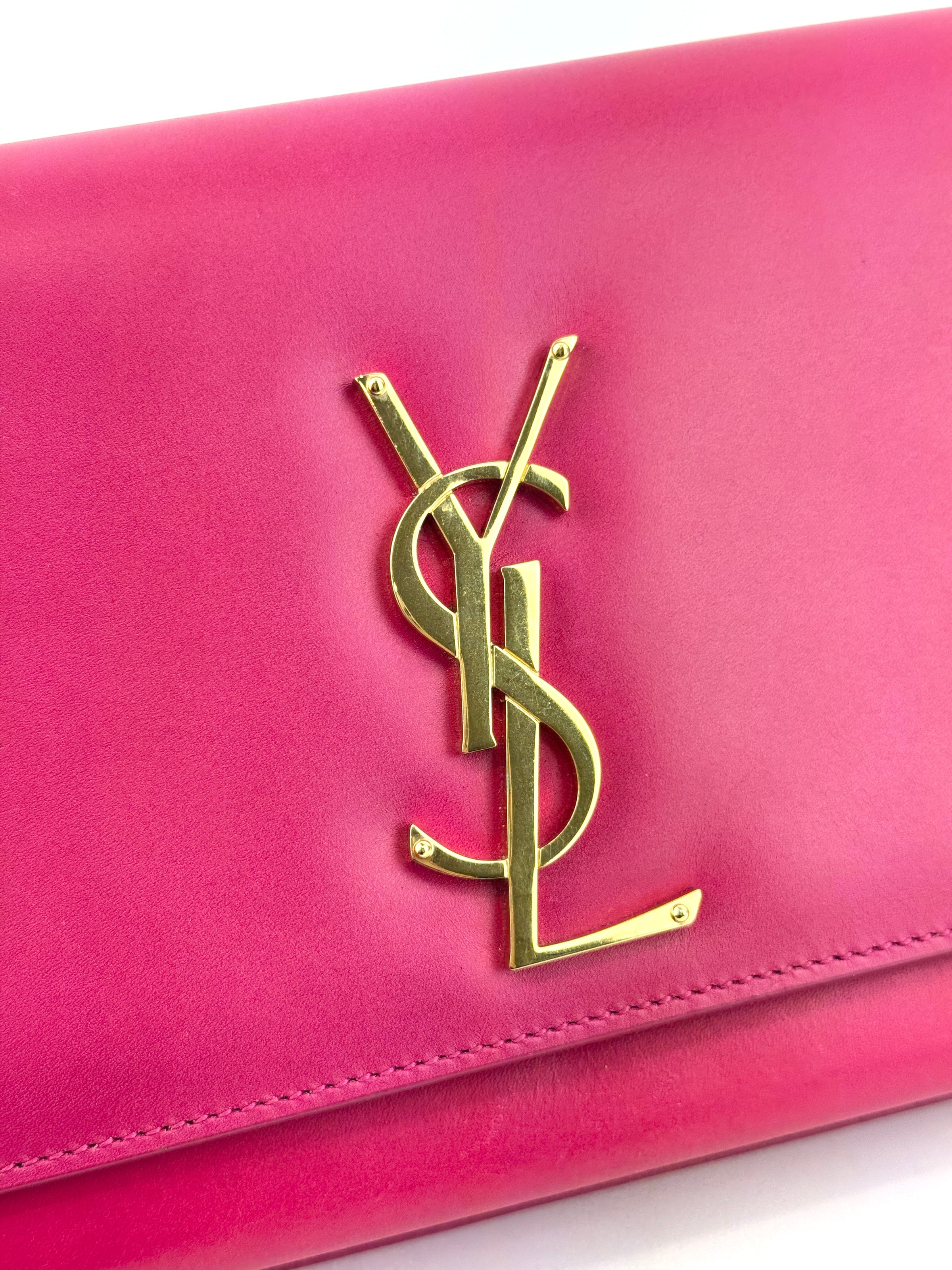 326079 Dark Pink Smooth Calfskin Cassandre Clutch Bag GHW