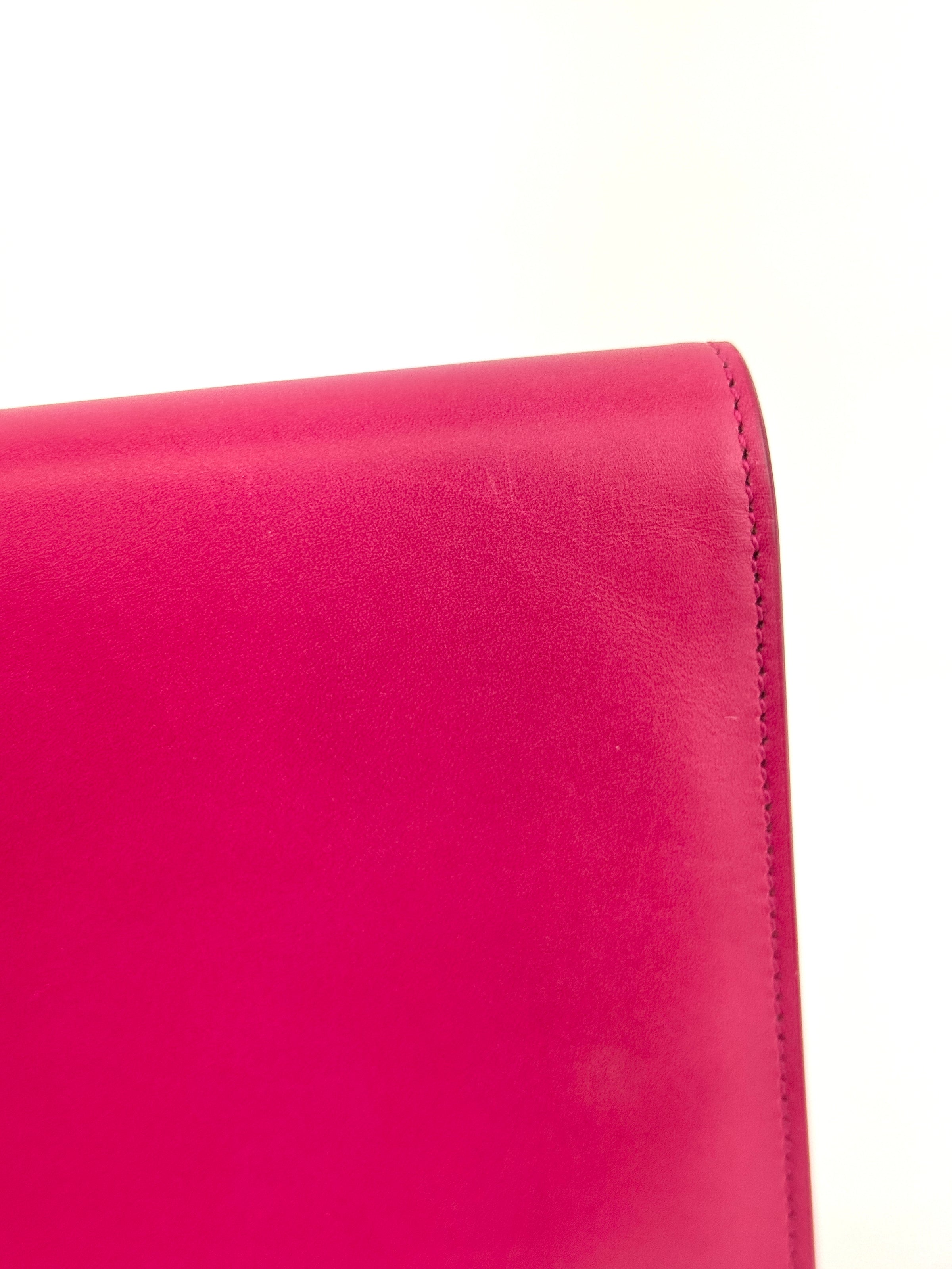 326079 Dark Pink Smooth Calfskin Cassandre Clutch Bag GHW