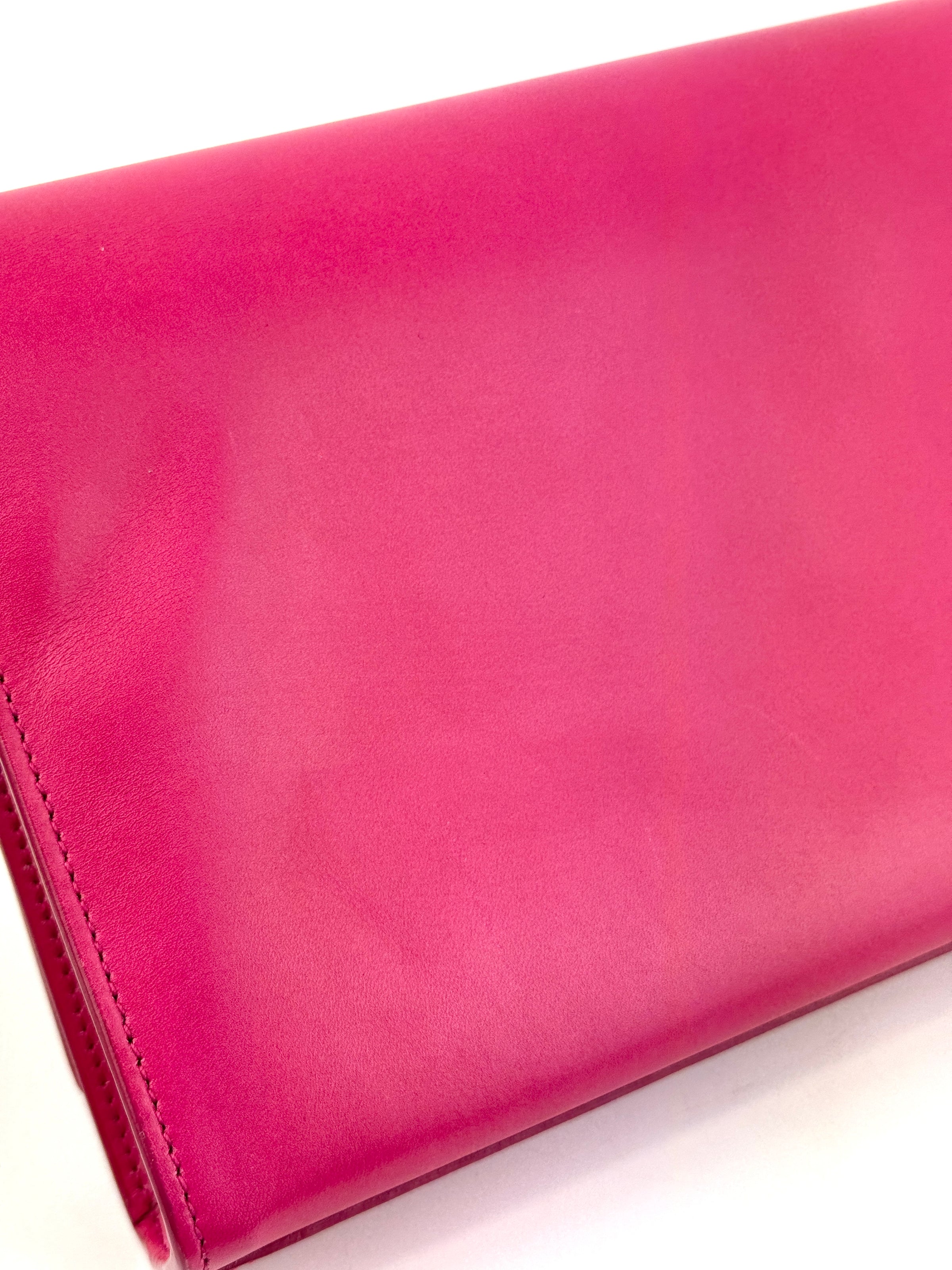 326079 Dark Pink Smooth Calfskin Cassandre Clutch Bag GHW