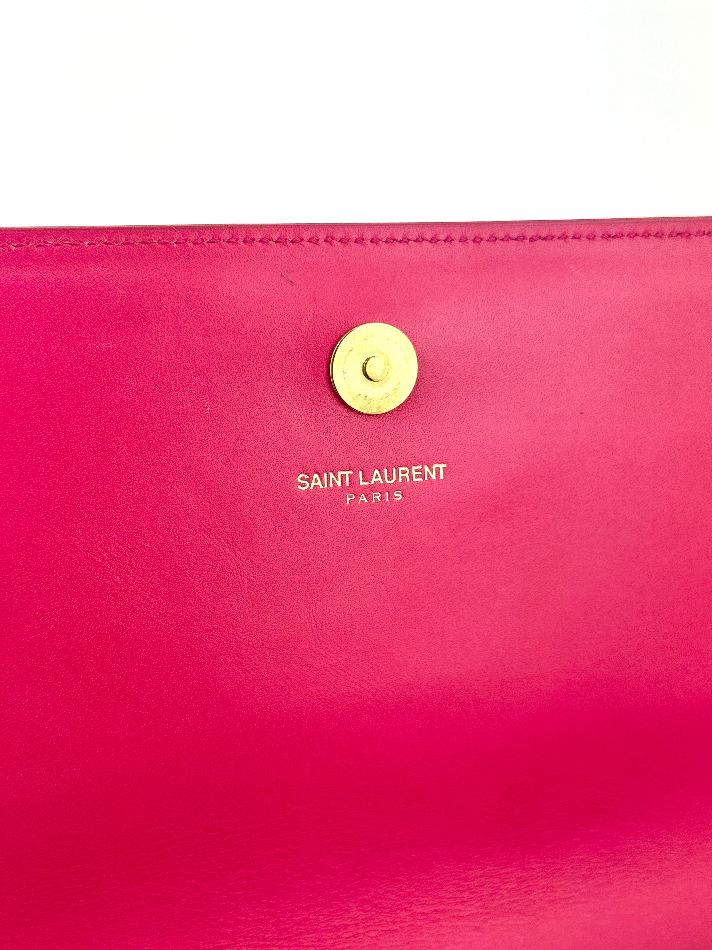326079 Dark Pink Smooth Calfskin Cassandre Clutch Bag GHW