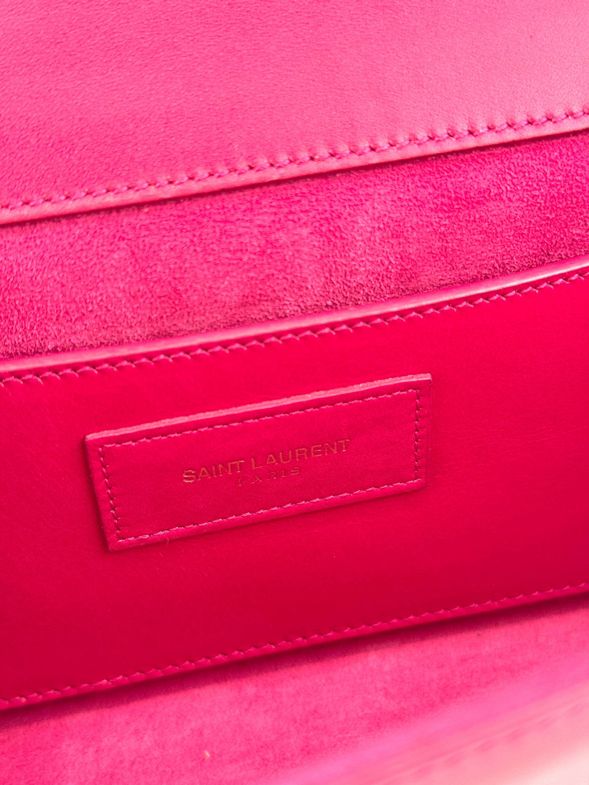 326079 Dark Pink Smooth Calfskin Cassandre Clutch Bag GHW