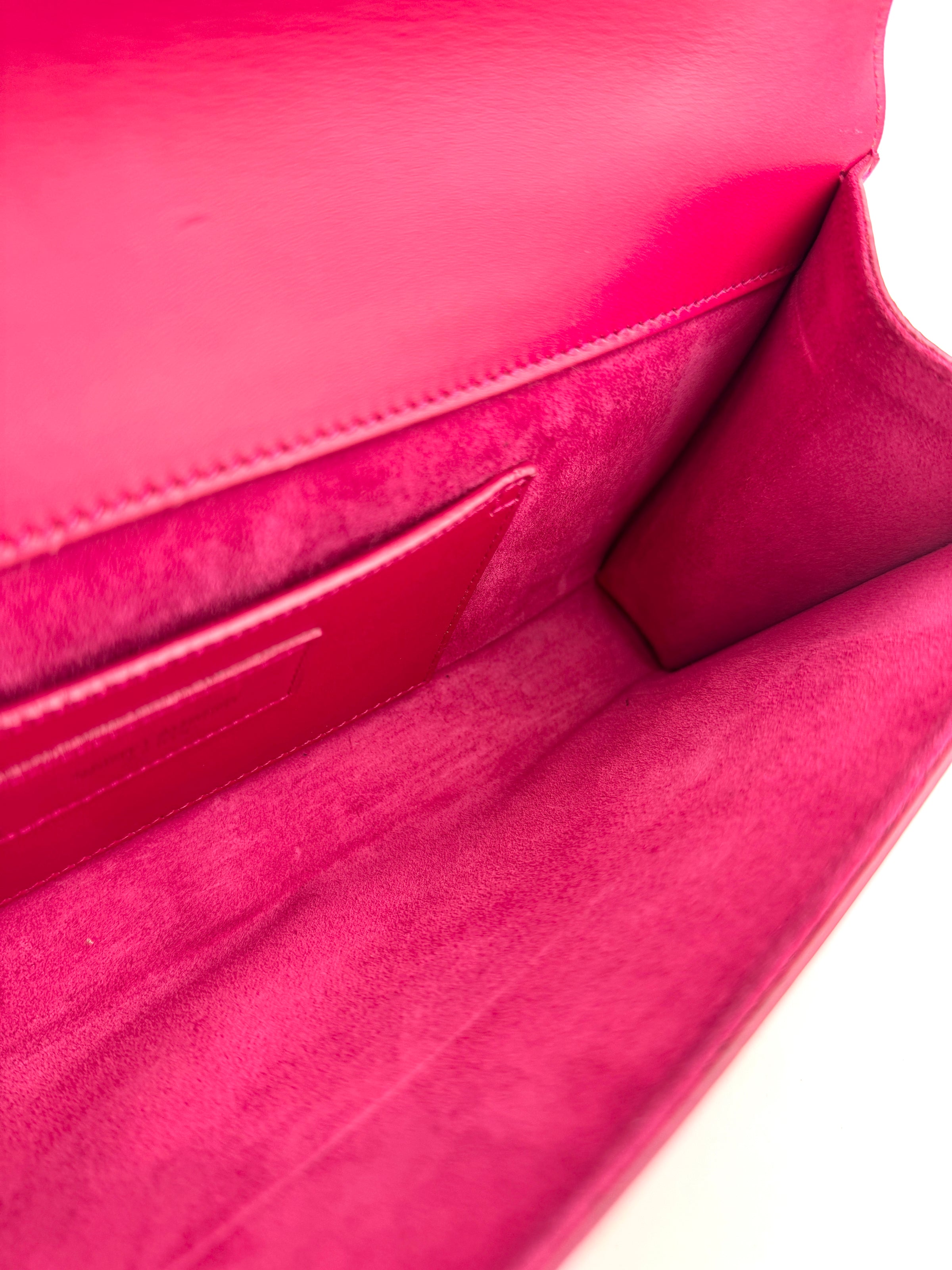326079 Dark Pink Smooth Calfskin Cassandre Clutch Bag GHW
